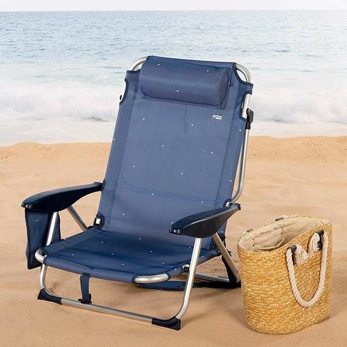 Sedia da Spiaggia Aktive Blu scuro 51 x 45 x 76 cm Spiaggia 5 S2436327_3