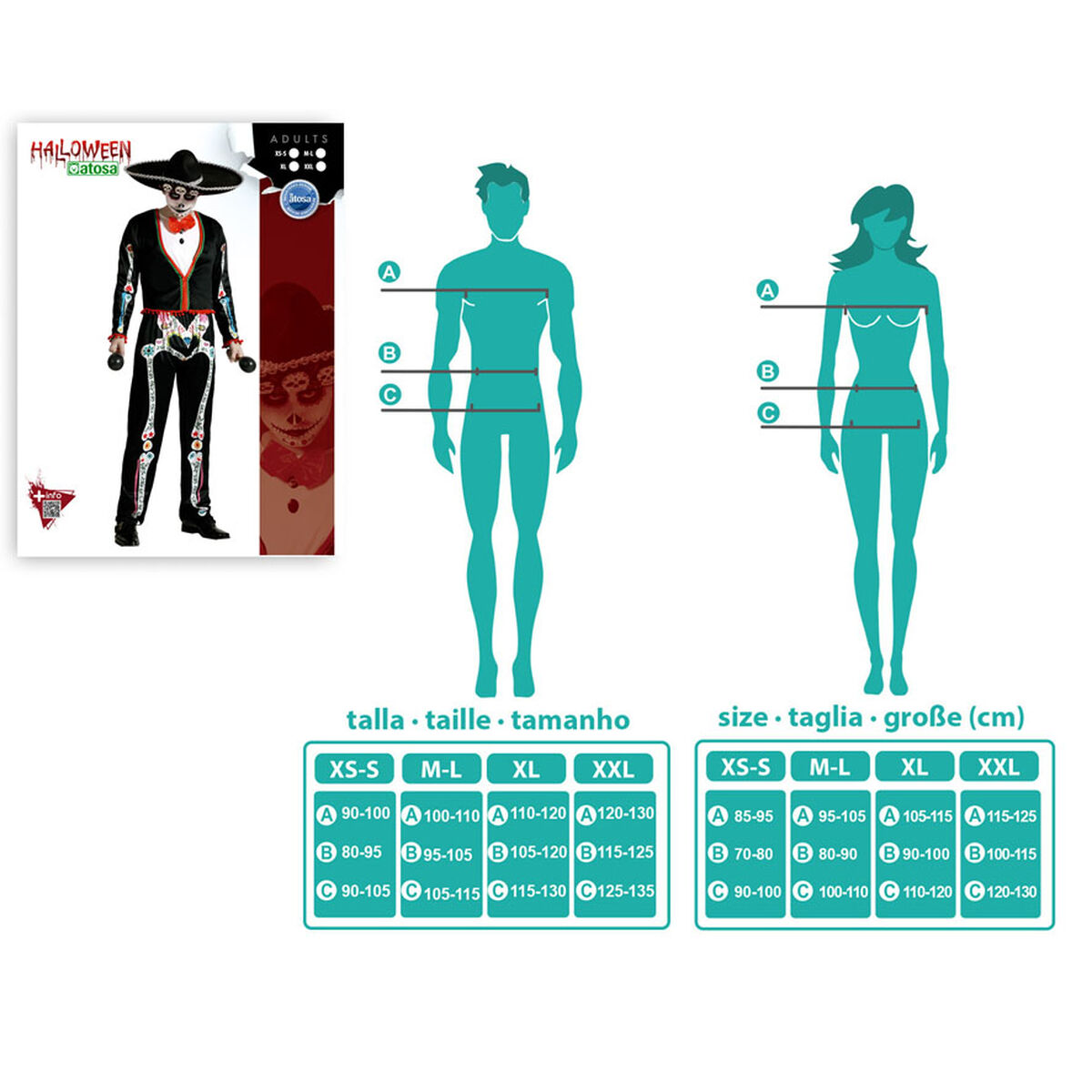 Costume per Adulti Scheletro XL 5 S1132839_3