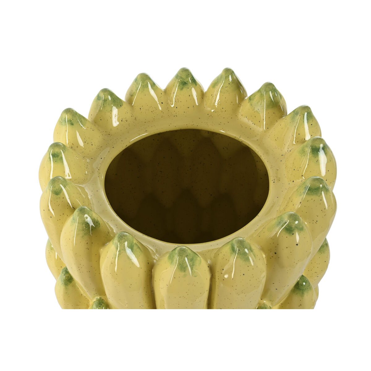 Vaso Home ESPRIT Giallo Ceramica Gres Tropicale 25 x 25 x 38 cm 3 S3056398_1