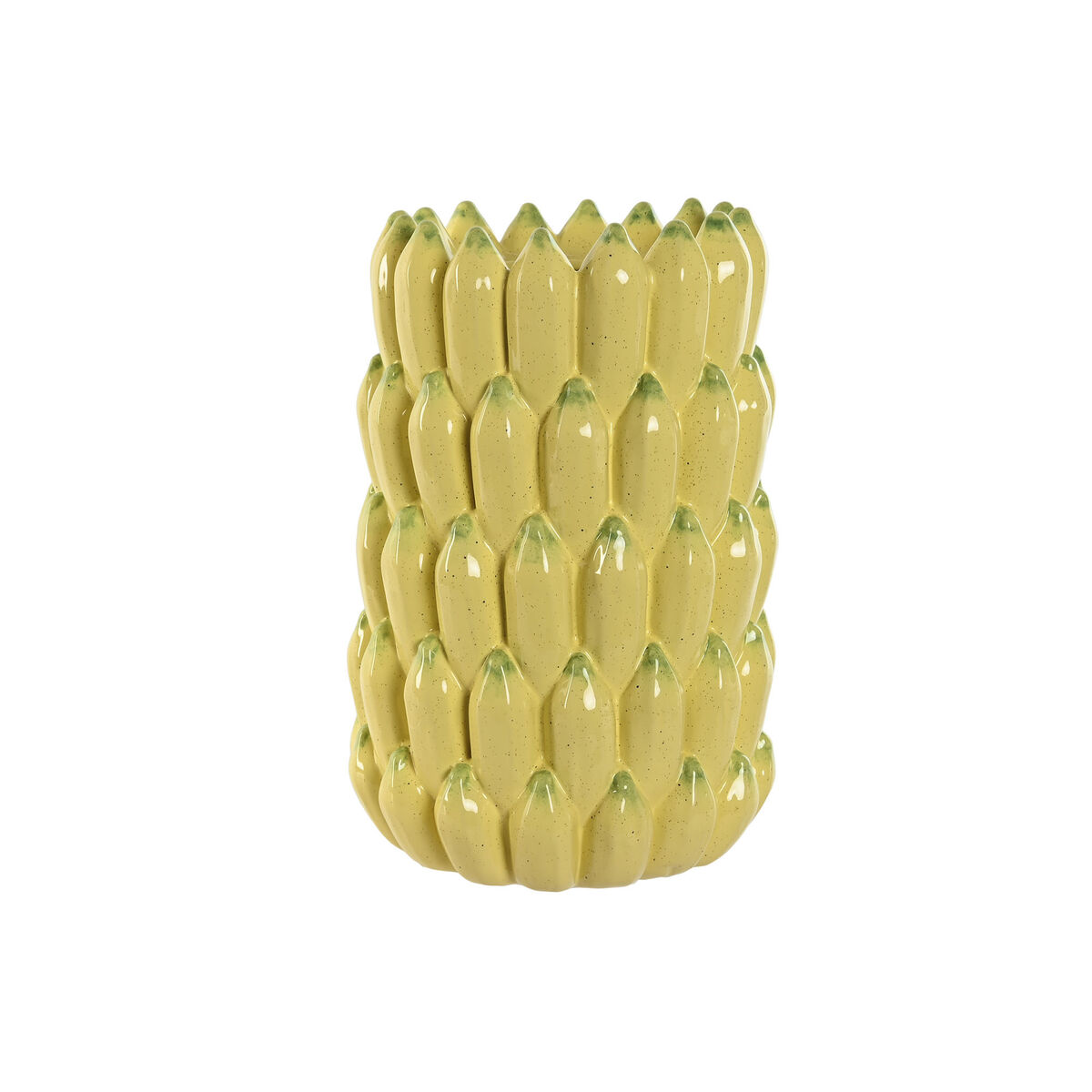 Vaso Home ESPRIT Giallo Ceramica Gres Tropicale 25 x 25 x 38 cm 2 S3056398_0