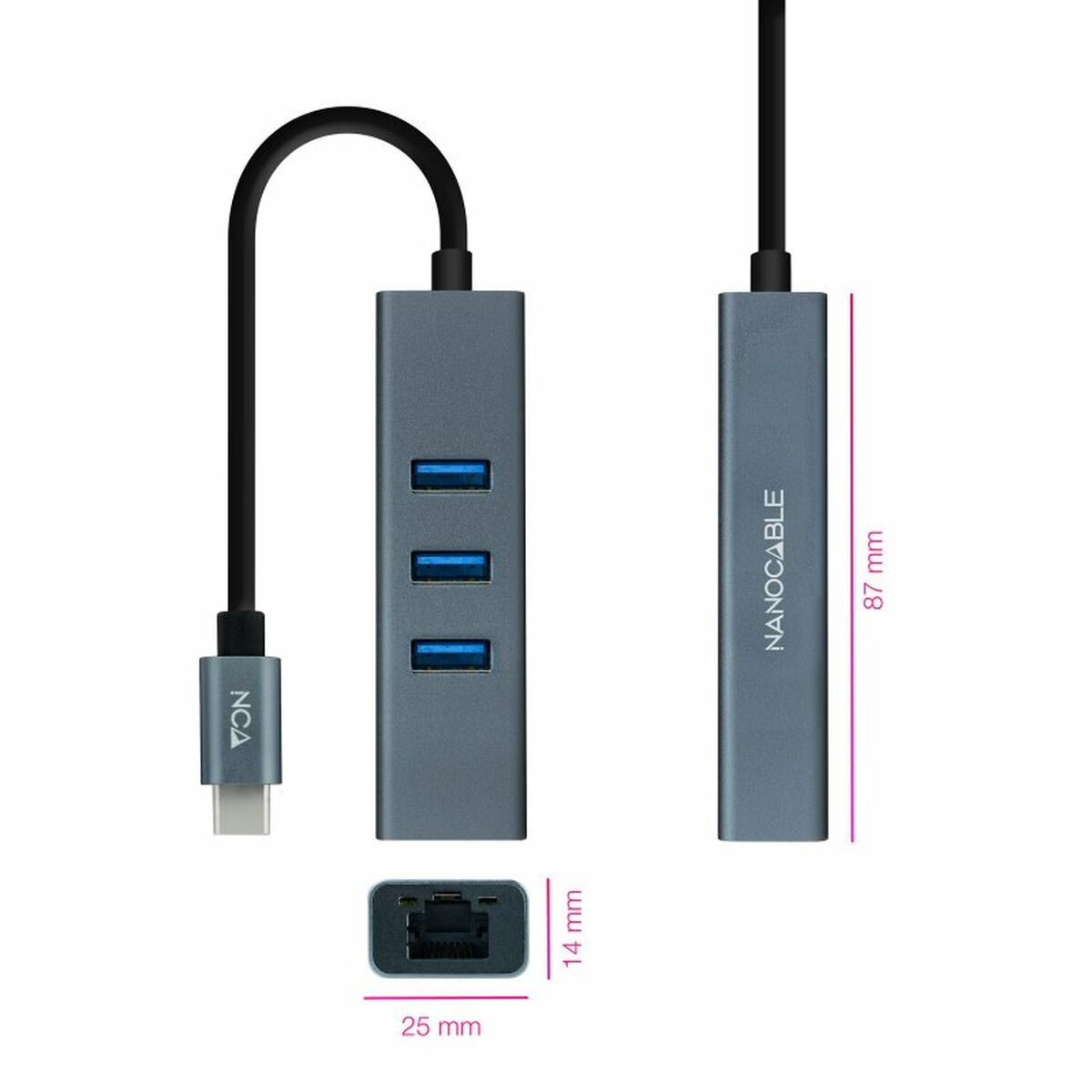 Adattatore USB con Ethernet NANOCABLE ANEAHE0819 3 S0234156_1