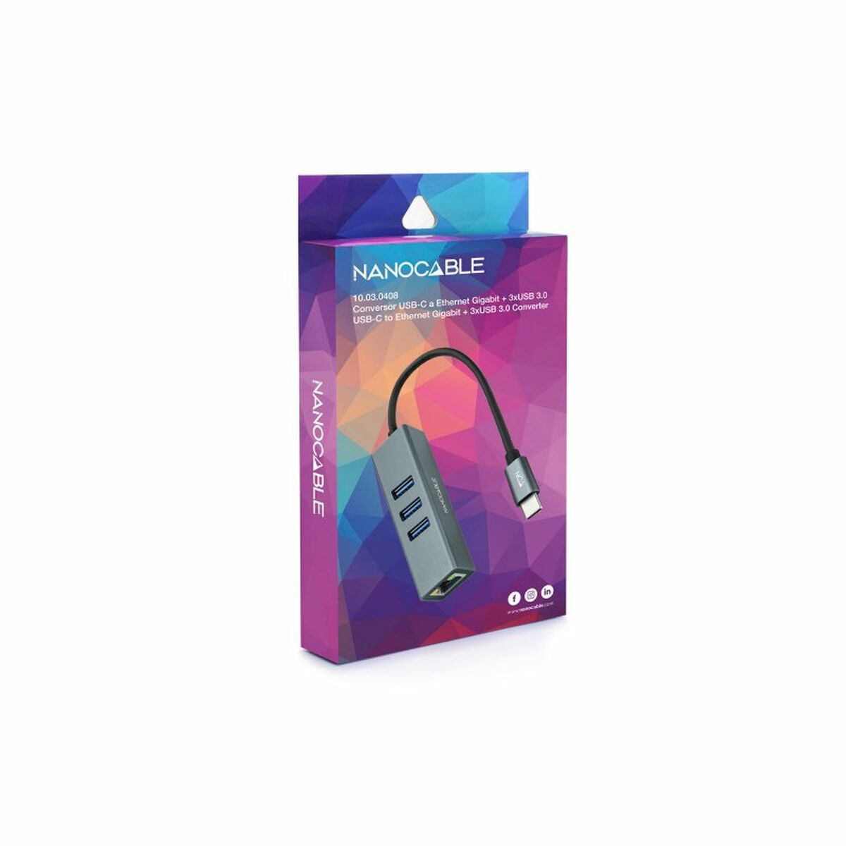 Adattatore USB con Ethernet NANOCABLE ANEAHE0819 4 S0234156_2