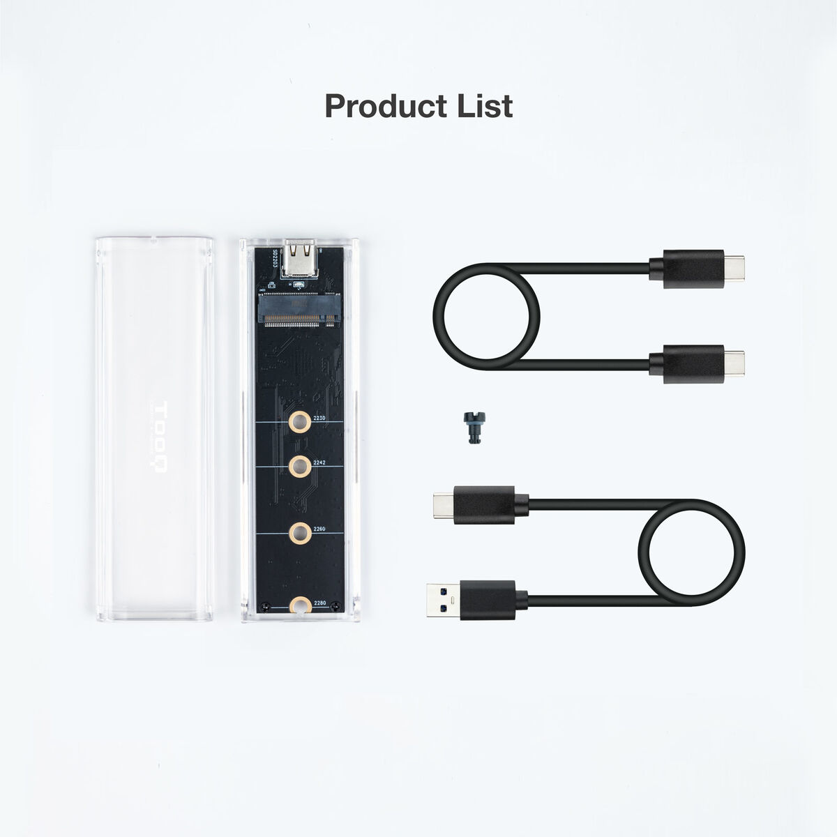 Custodia Hard Disk TooQ TQE-2200 Trasparente USB USB-C 4 S5624437_2