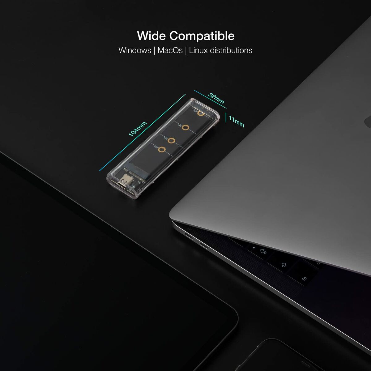 Custodia Hard Disk TooQ TQE-2200 Trasparente USB USB-C 13 S5624437_11