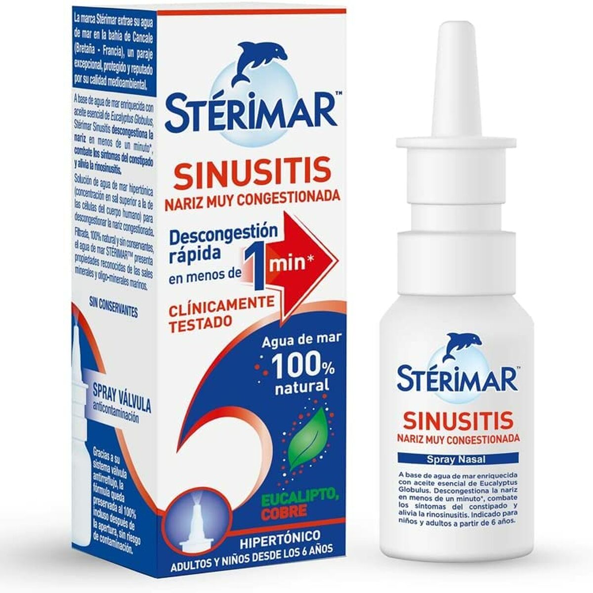 Spray nasale Stérimar Sinusitis 20 ml Acqua salata Decongestionare 2 S05102136_0