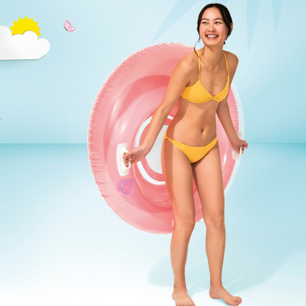 Poltrona da Piscina Gonfiabile Intex Rotondo Ø 119 cm 119 x 119 cm (6 Unità) 7 S8901454_5