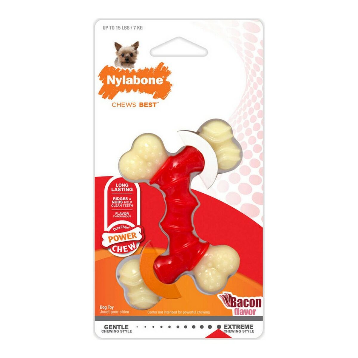 Giocattolo da mordere per cani Nylabone Extreme Chew Doppia Bacon Taglia M Nylon Termoplastico 2 S6100439_0