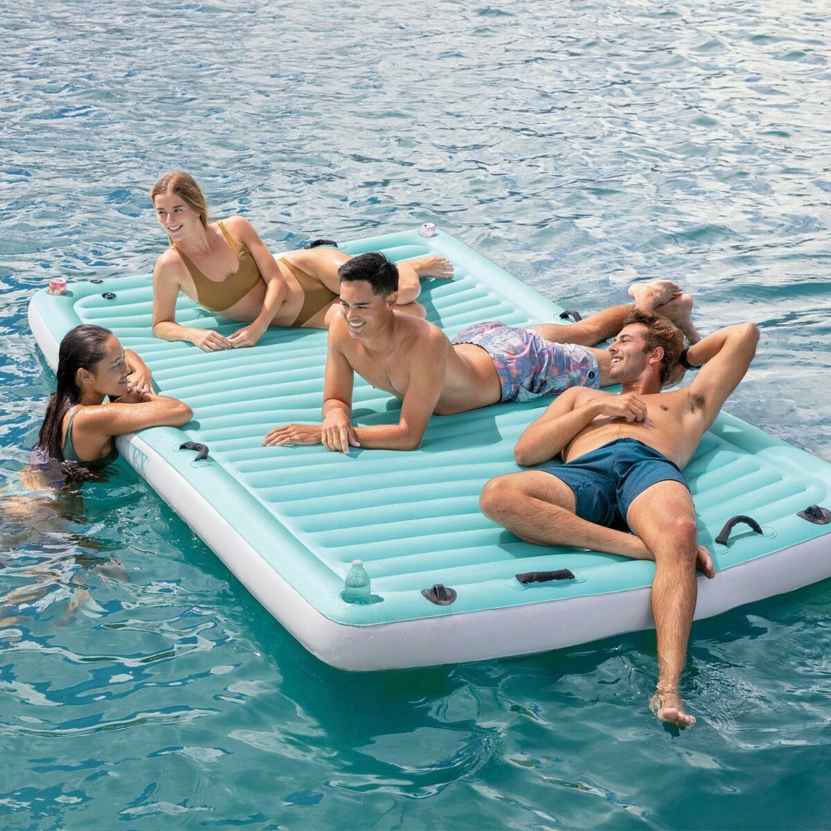 Materassino Gonfiabile Intex Water Lounge 310 x 183 cm Bianco Turchese 3 S2433427_1