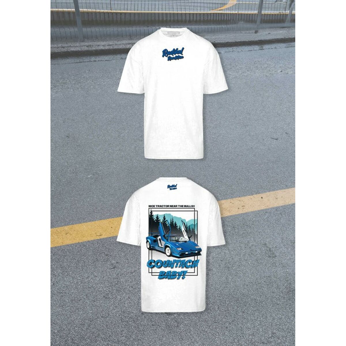 Maglia a Maniche Corte Uomo RADIKAL NICE TRACTOR NEAR THE BULLS Bianco XXL 6 S37115507_4
