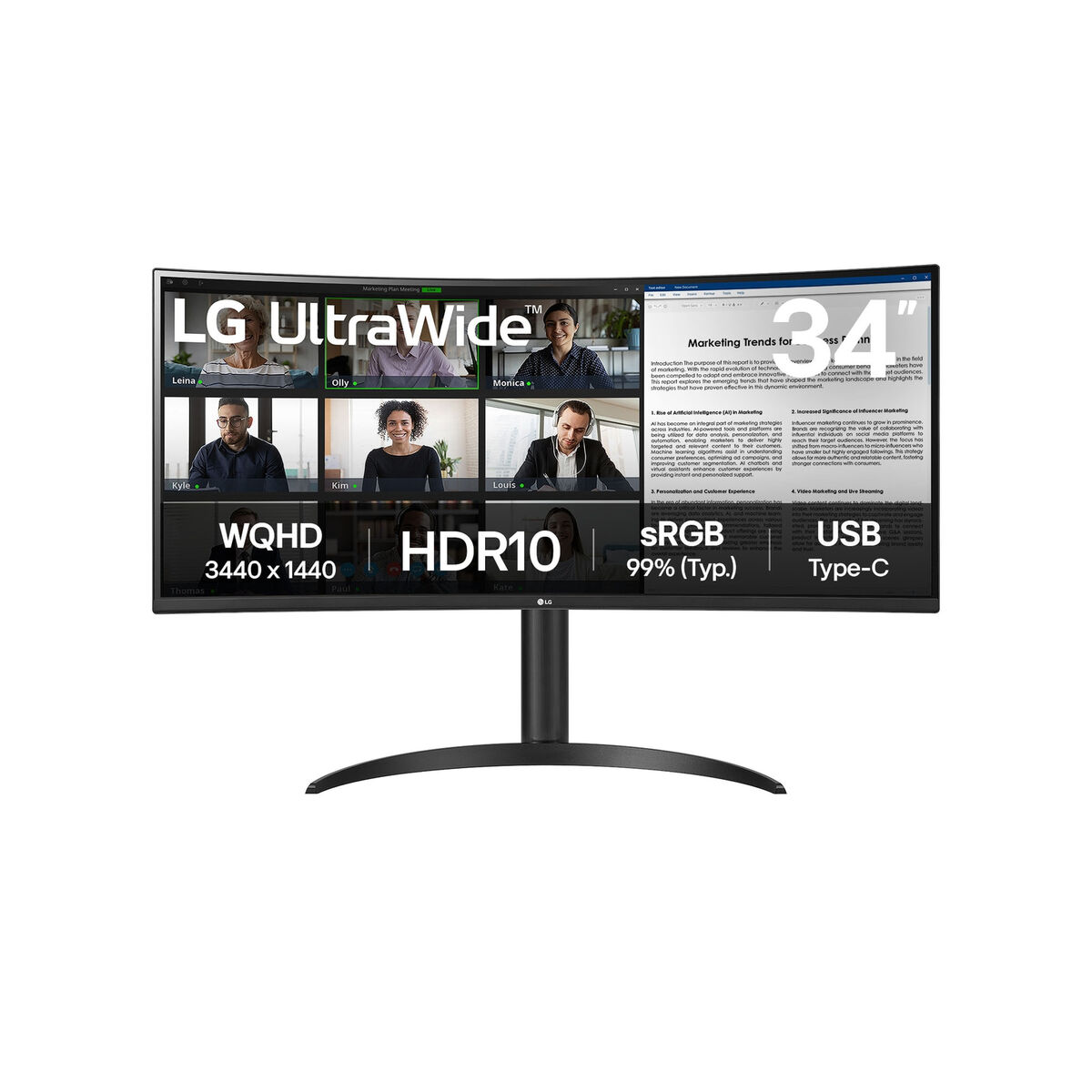 Monitor LG 34WR50QK-B 34" 4K Ultra HD LCD Wide Quad HD 2 S55297424_0
