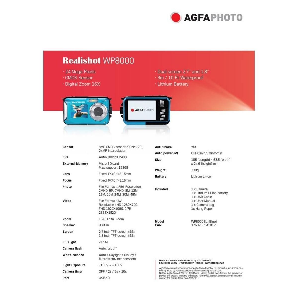 Fotocamera Digitale Agfa WP8000BL 14 S8112131_12