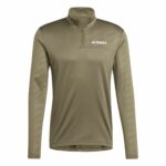 Felpa senza Cappuccio Uomo Adidas Mt Half Zi Ls Marrone