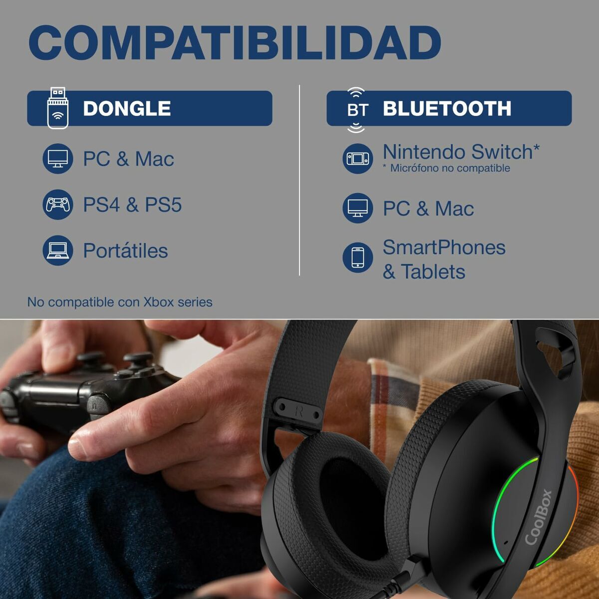 Auricolari con Microfono Gaming CoolBox COO-AUM-WB01-B Nero 4 S55302005_2